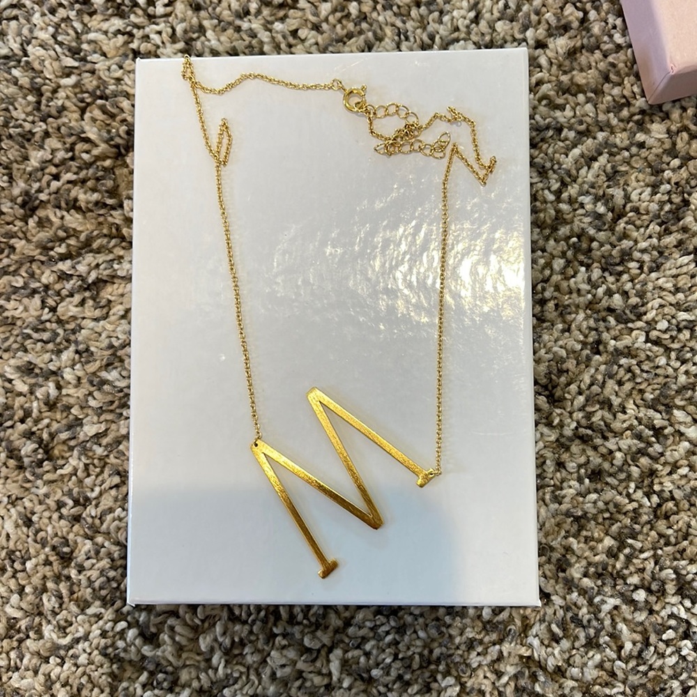 Anthropologie “M” Monogram Pendant Necklace